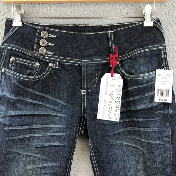 New Standards & Practices Womens Dark Wash Flared Jeans Size‎ 27 - Picture 3 of 14